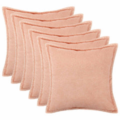 vidaXL Cushion Cover 6 pcs HOUTEN Pink 50 x 50 cm Bouclé 1