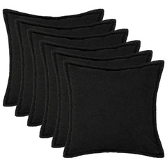 vidaXL Cushion Cover 6 pcs HOUTEN Black 50 x 50 cm Bouclé 1