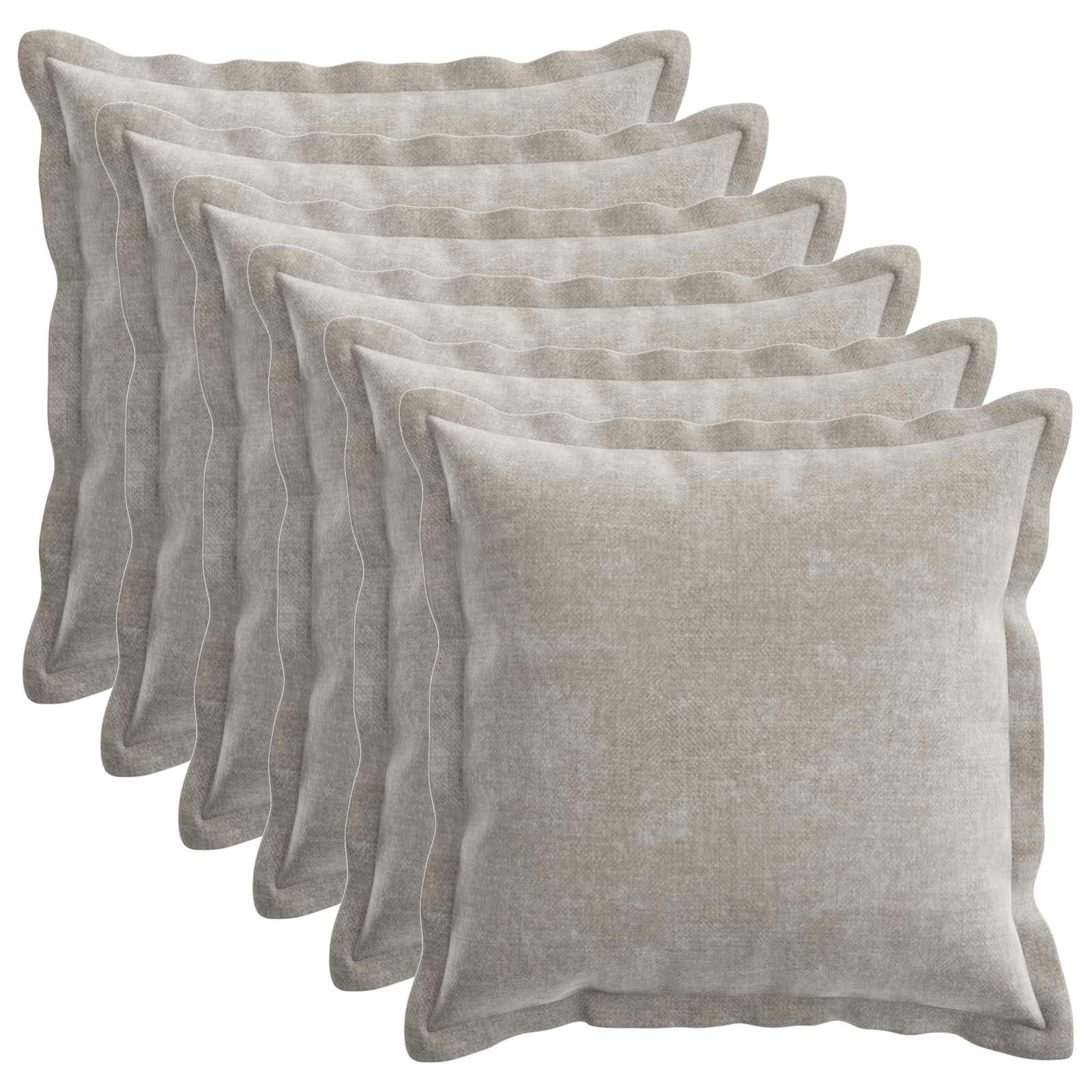 vidaXL Cushion Cover 6 pcs HOUTEN Light Grey 50 x 50 cm 2