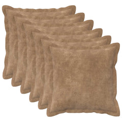 vidaXL Cushion Cover 6 pcs HOUTEN Taupe 50 x 50 cm Microfiber Fleece 1