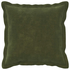 The square green cushion cover with a wide border edge