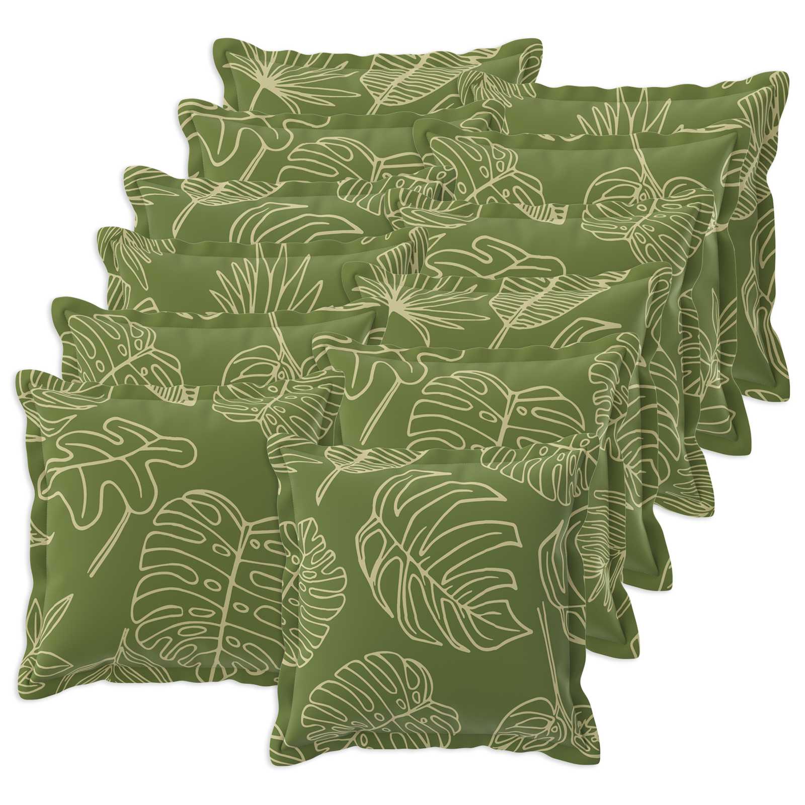vidaXL Cushion Cover 12 pcs HOUTEN Leaf Design 50 x 50 cm Polyester 2