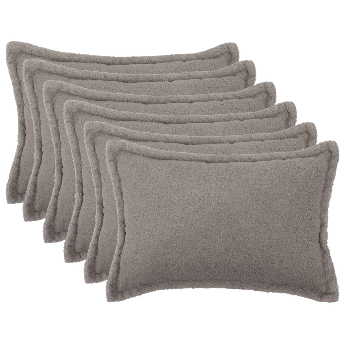 Cushion Cover HOUTEN Light Grey Bouclé