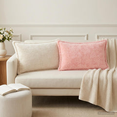 vidaXL Cushion Cover 6 pcs HOUTEN White 50 x 70 cm Faux Rabbit Fur 1