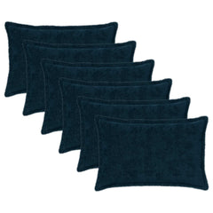 vidaXL Cushion Cover 6 pcs HOUTEN Navy Blue 50 x 70 cm Faux Rabbit Fur 2