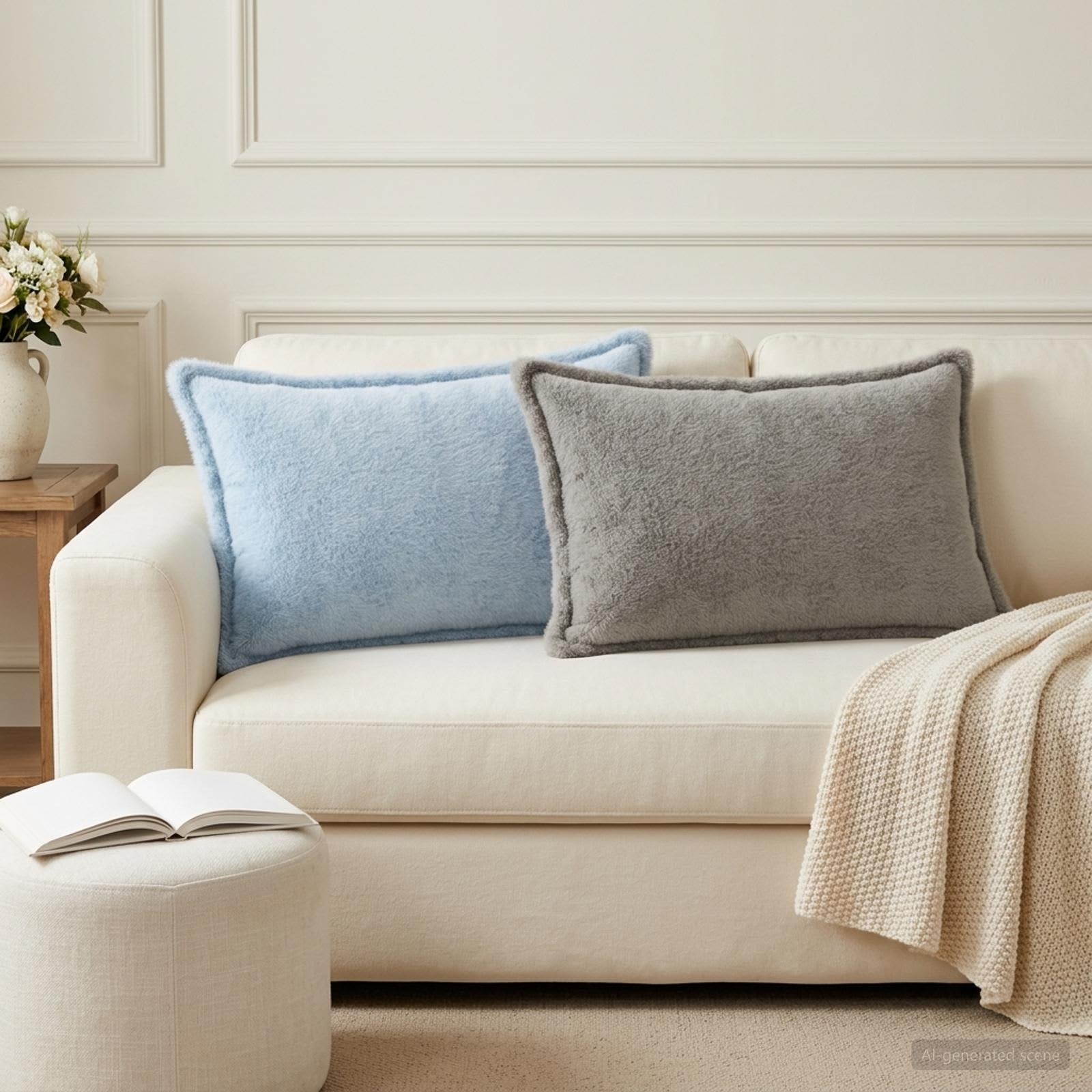 vidaXL Cushion Cover 6 pcs HOUTEN Light Grey 50 x 70 cm 1
