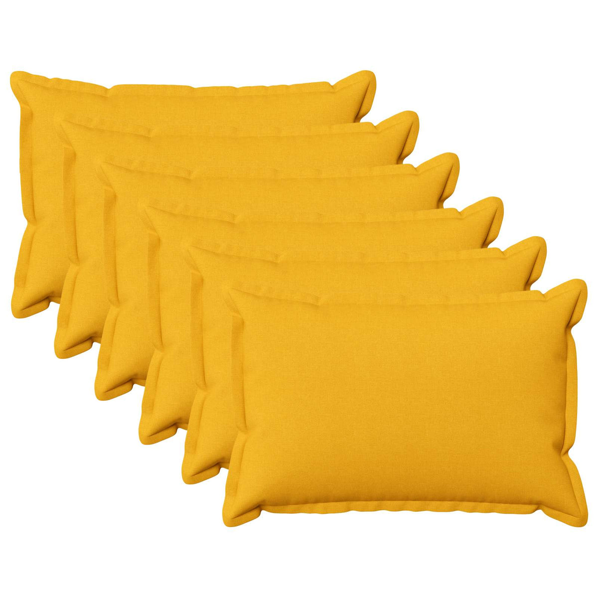 vidaXL Cushion Cover 6 pcs HOUTEN Light Yellow 50 x 75 cm Faux Linen 2