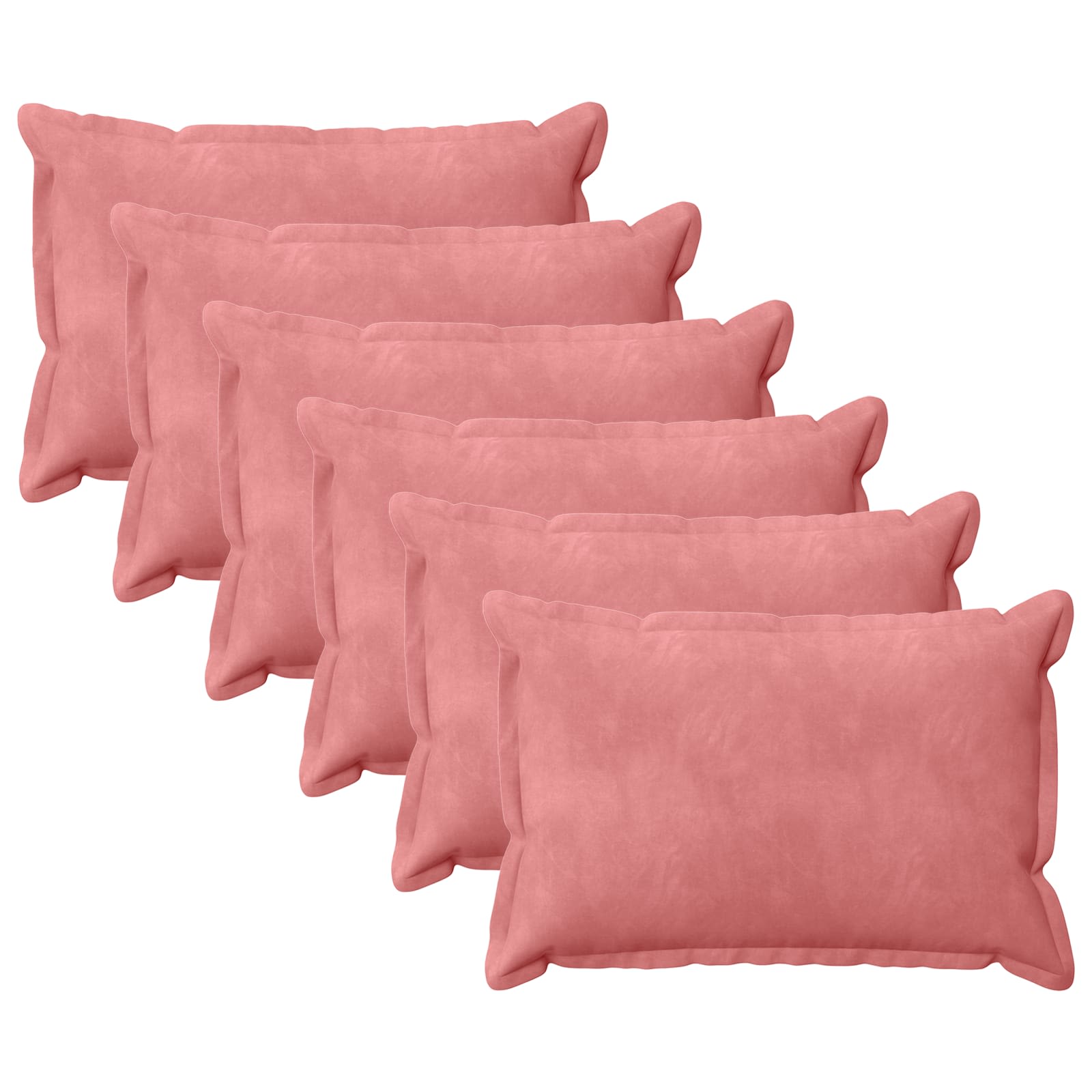 vidaXL Cushion Cover 6 pcs HOUTEN Pink 50 x 80 cm Velvet 2
