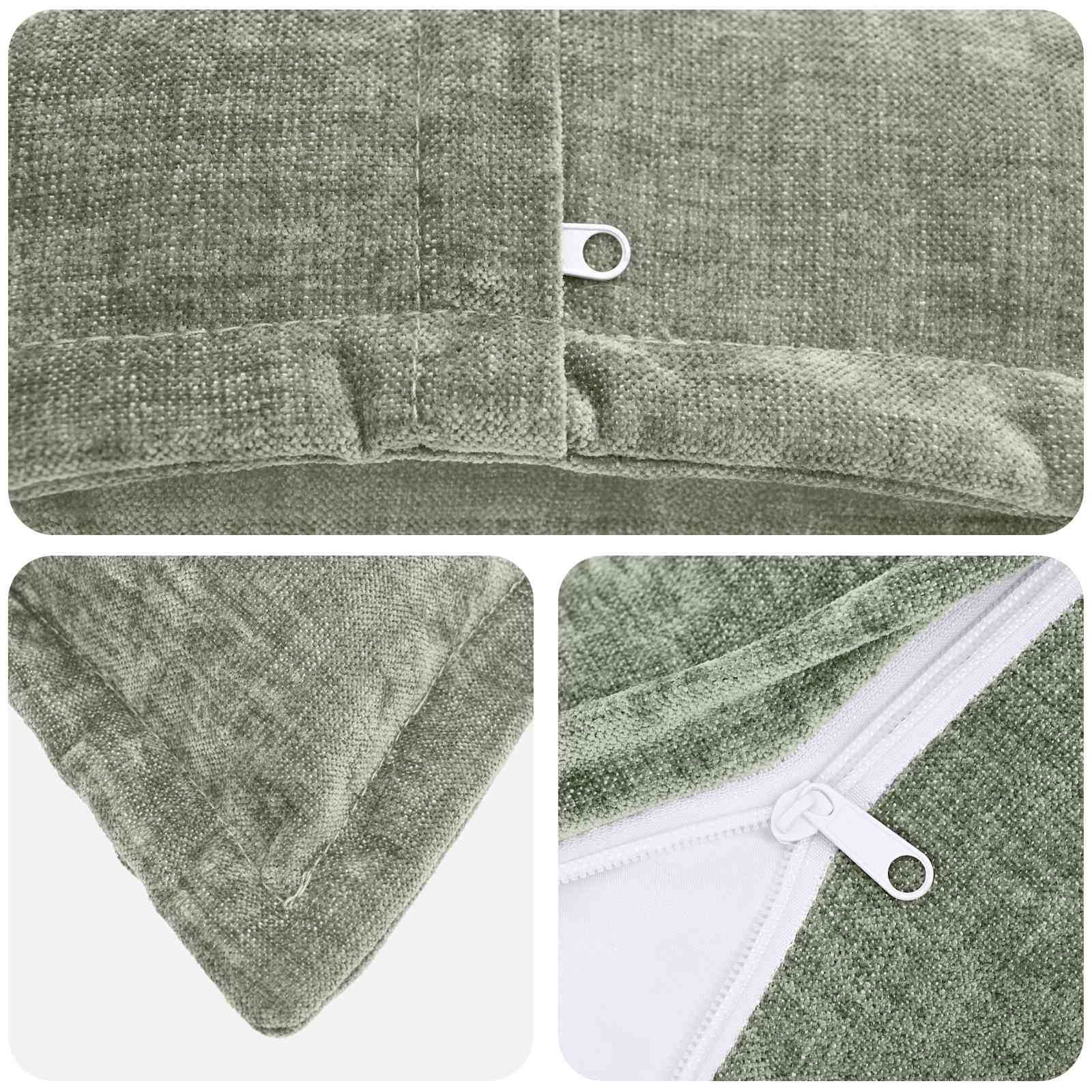vidaXL Cushion Cover 6 pcs HOUTEN Green 50 x 80 cm Chenille Fabric 5