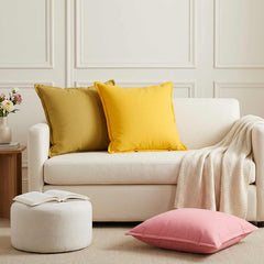 vidaXL Cushion with Pillow HOUTEN 2 pcs Pink Faux Linen 1
