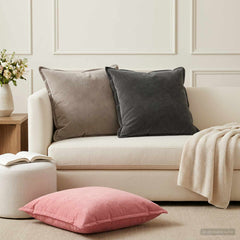 vidaXL Cushion with Pillow HOUTEN 2 pcs Light Grey Velvet 1