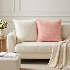 vidaXL Cushion Cover 6 pcs HOUTEN Pink 55 x 55 cm Faux Rabbit Fur 1