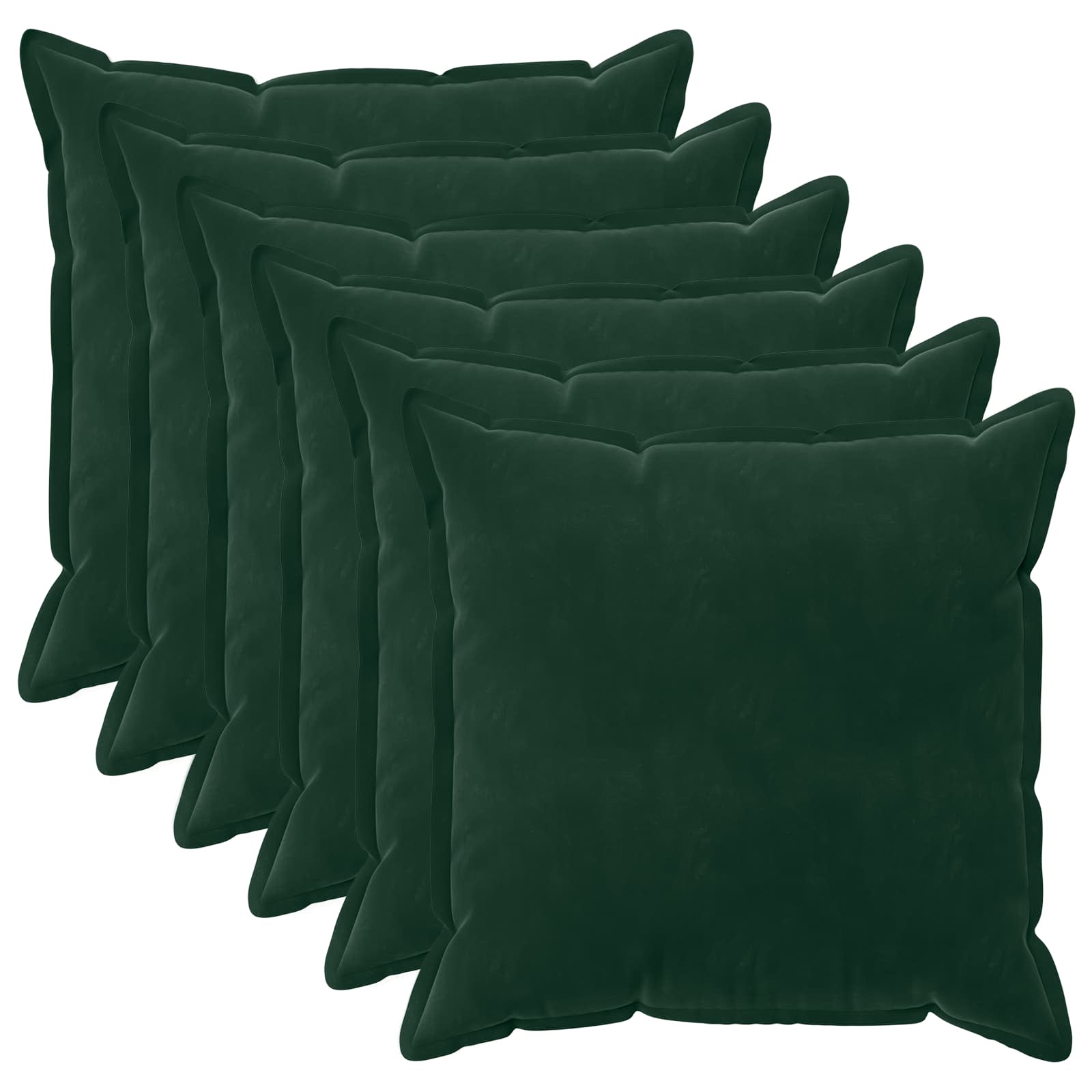 vidaXL Cushion Cover 6 pcs HOUTEN Dark Green 60 x 60 cm Velvet 2