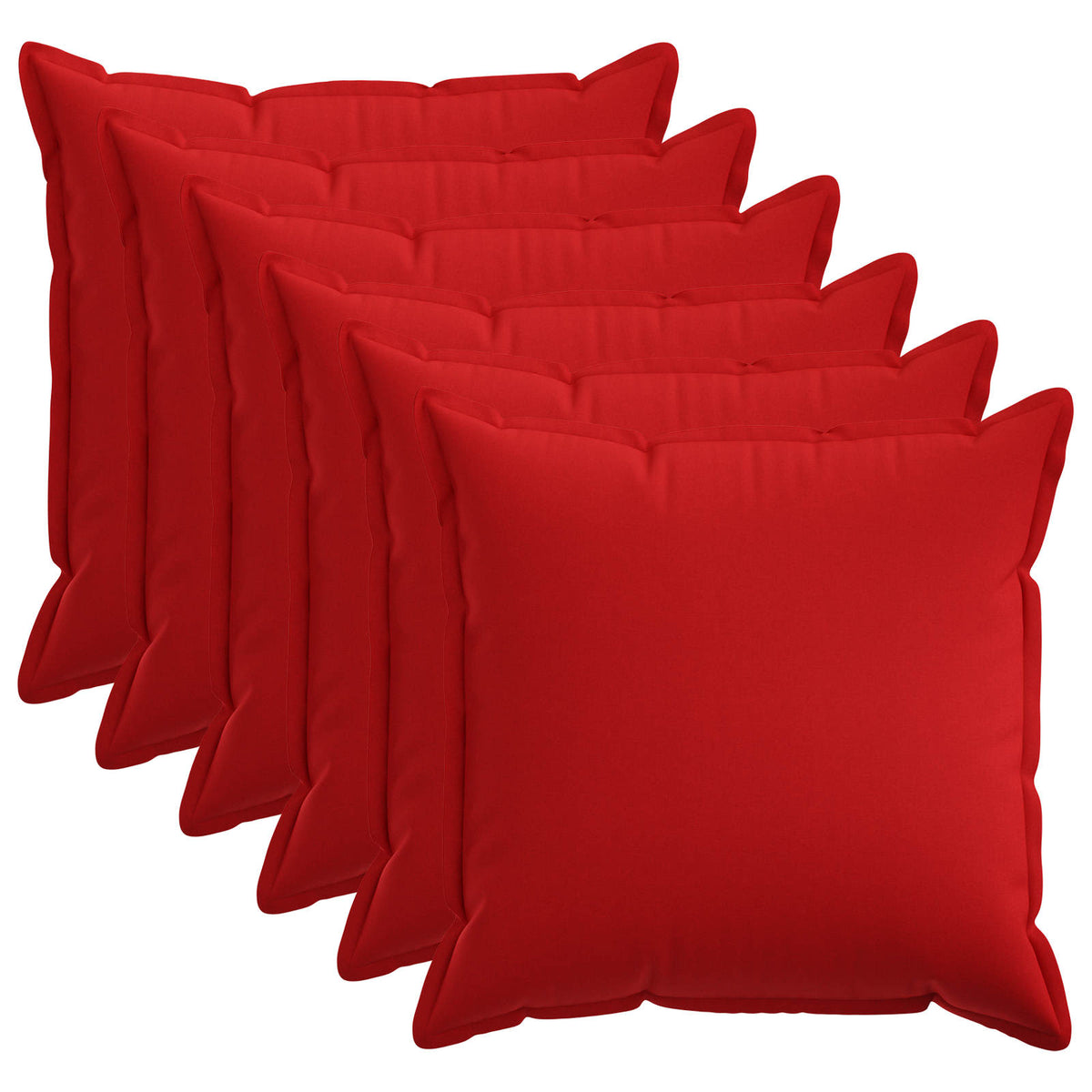 vidaXL Cushion Cover 6 pcs HOUTEN Red 65 x 65 cm Faux Linen 2