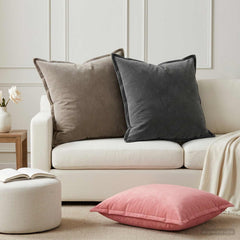 vidaXL Cushion with Pillow HOUTEN 2 pcs Pink Velvet 1
