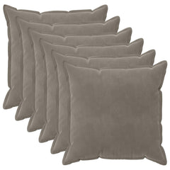 vidaXL Cushion Cover 6 pcs HOUTEN Light Grey 65 x 65 cm Velvet 2