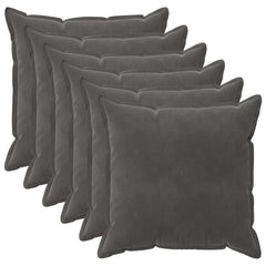 vidaXL Cushion Cover 6 pcs HOUTEN Dark Grey 65 x 65 cm Velvet 2