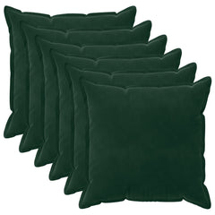 vidaXL Cushion Cover 6 pcs HOUTEN Dark Green 65 x 65 cm Velvet 2