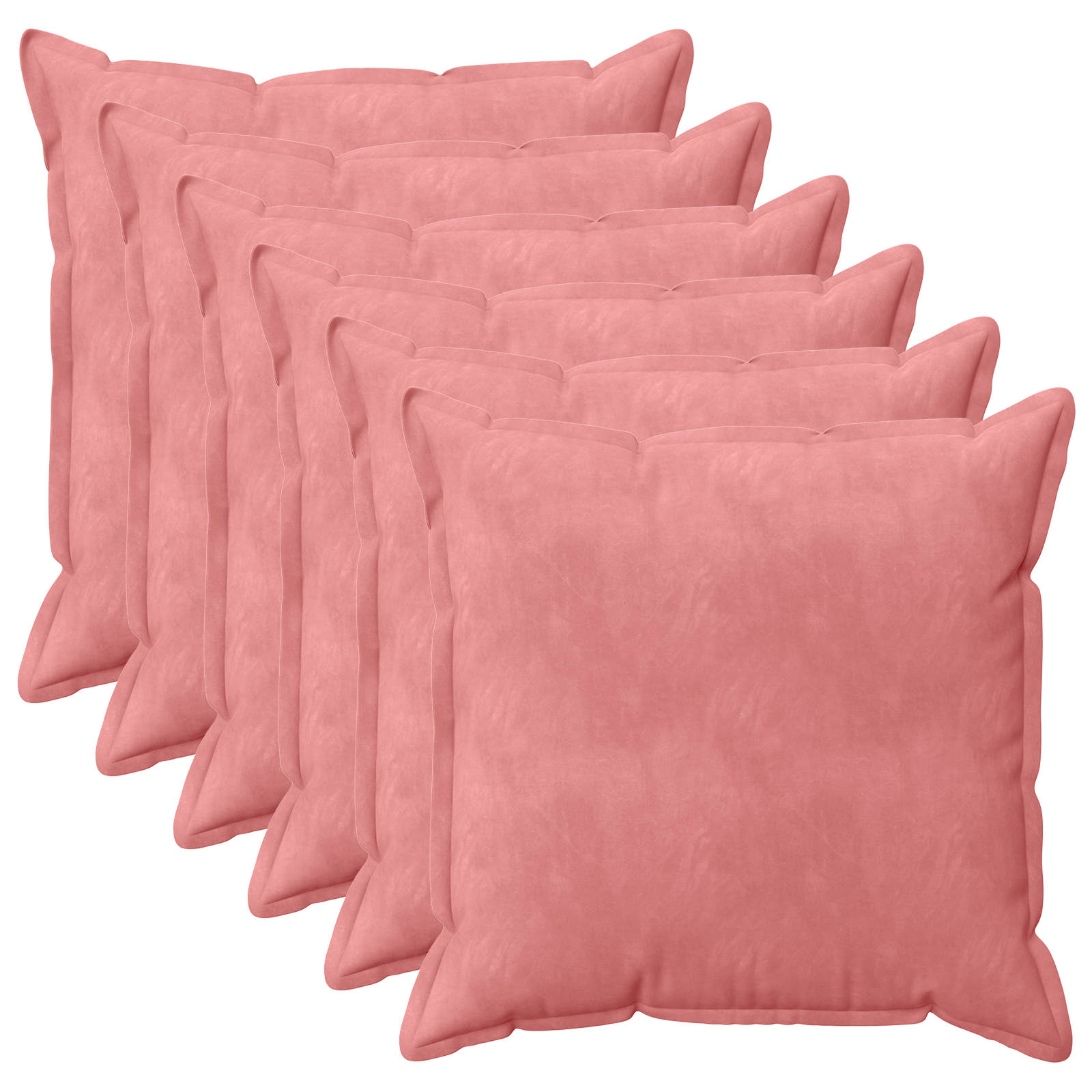 vidaXL Cushion Cover 6 pcs HOUTEN Pink 65 x 65 cm Velvet 2