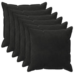 vidaXL Cushion Cover 6 pcs HOUTEN Black 65 x 65 cm Velvet 2