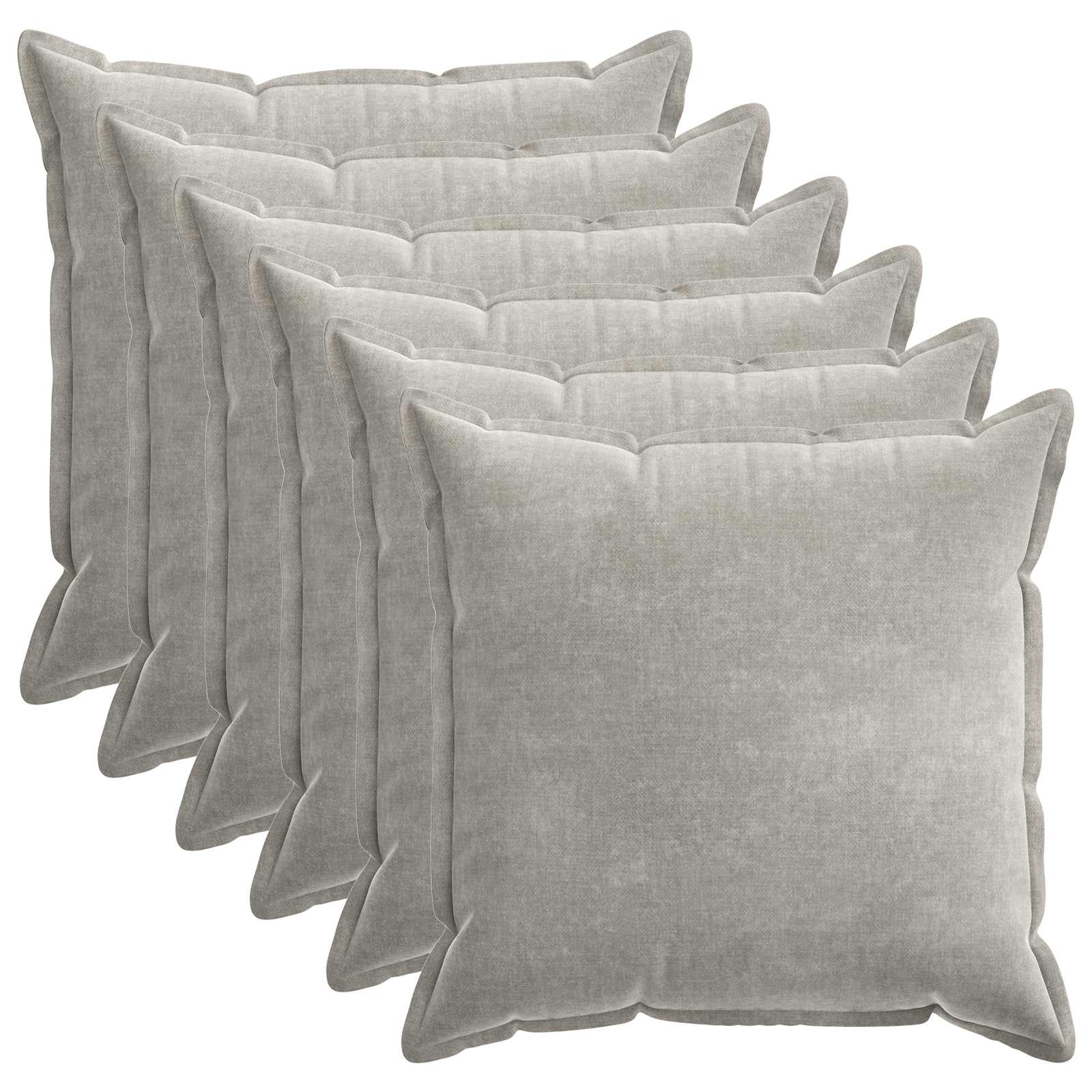 vidaXL Cushion Cover 6 pcs HOUTEN Light Grey 65 x 65 cm 2