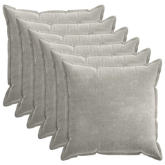 vidaXL Cushion Cover 6 pcs HOUTEN Light Grey 65 x 65 cm 2