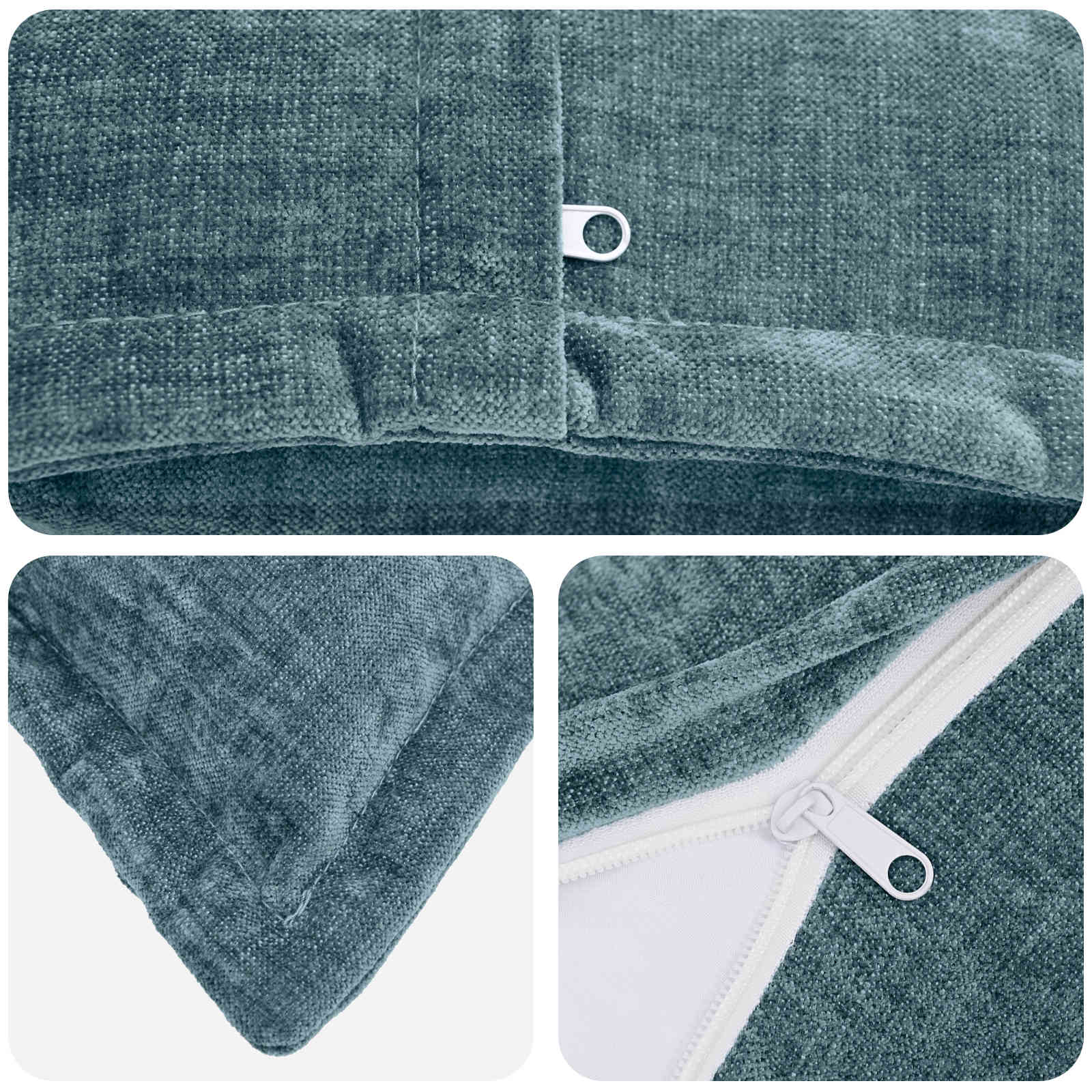 vidaXL Cushion Cover 6 pcs HOUTEN Blue 65 x 65 cm Chenille Fabric 5