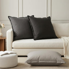 vidaXL Cushion Cover 6 pcs HOUTEN Black 65 x 65 cm Polyester 1