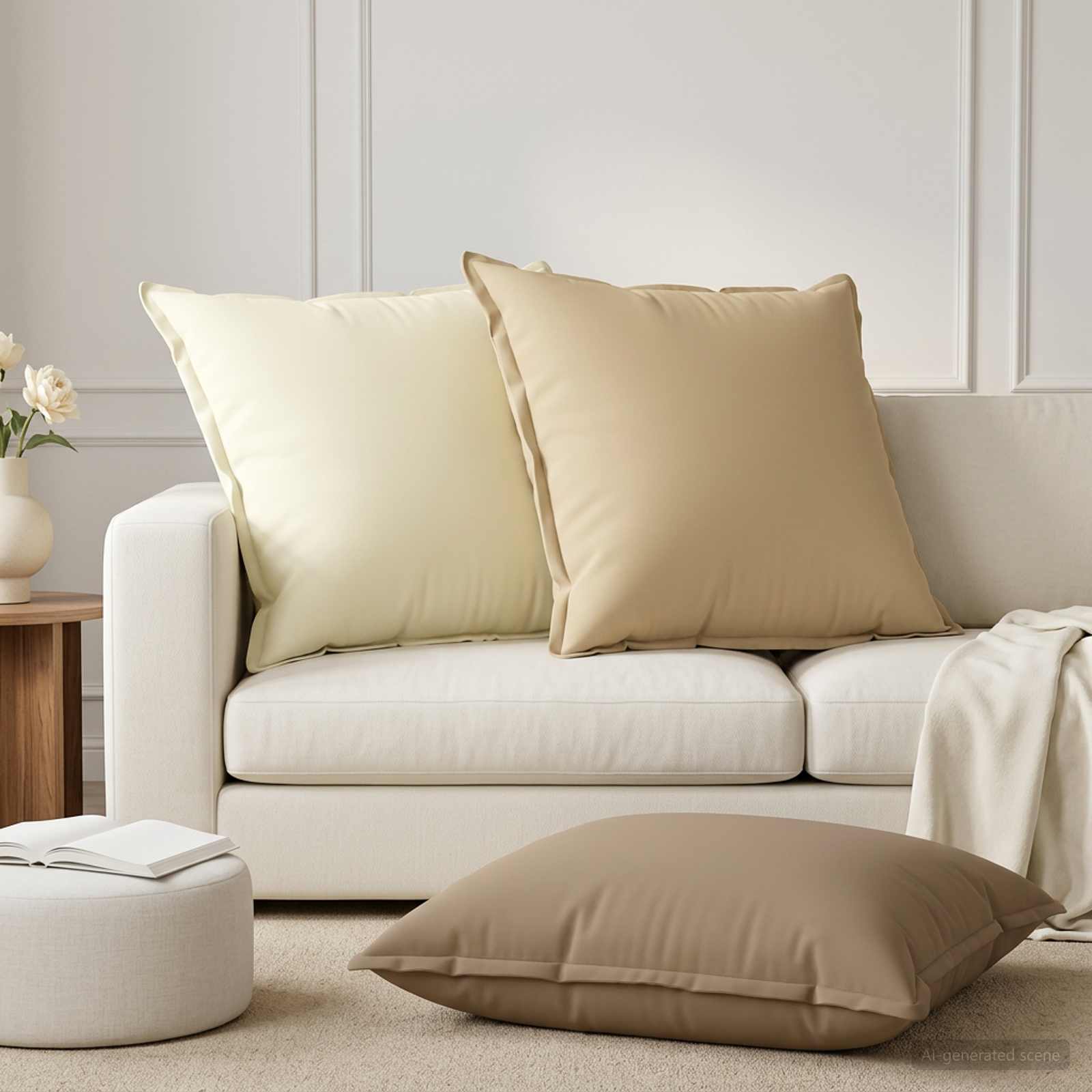 vidaXL Cushion Cover 6 pcs HOUTEN Beige 70 x 70 cm Polyester 1
