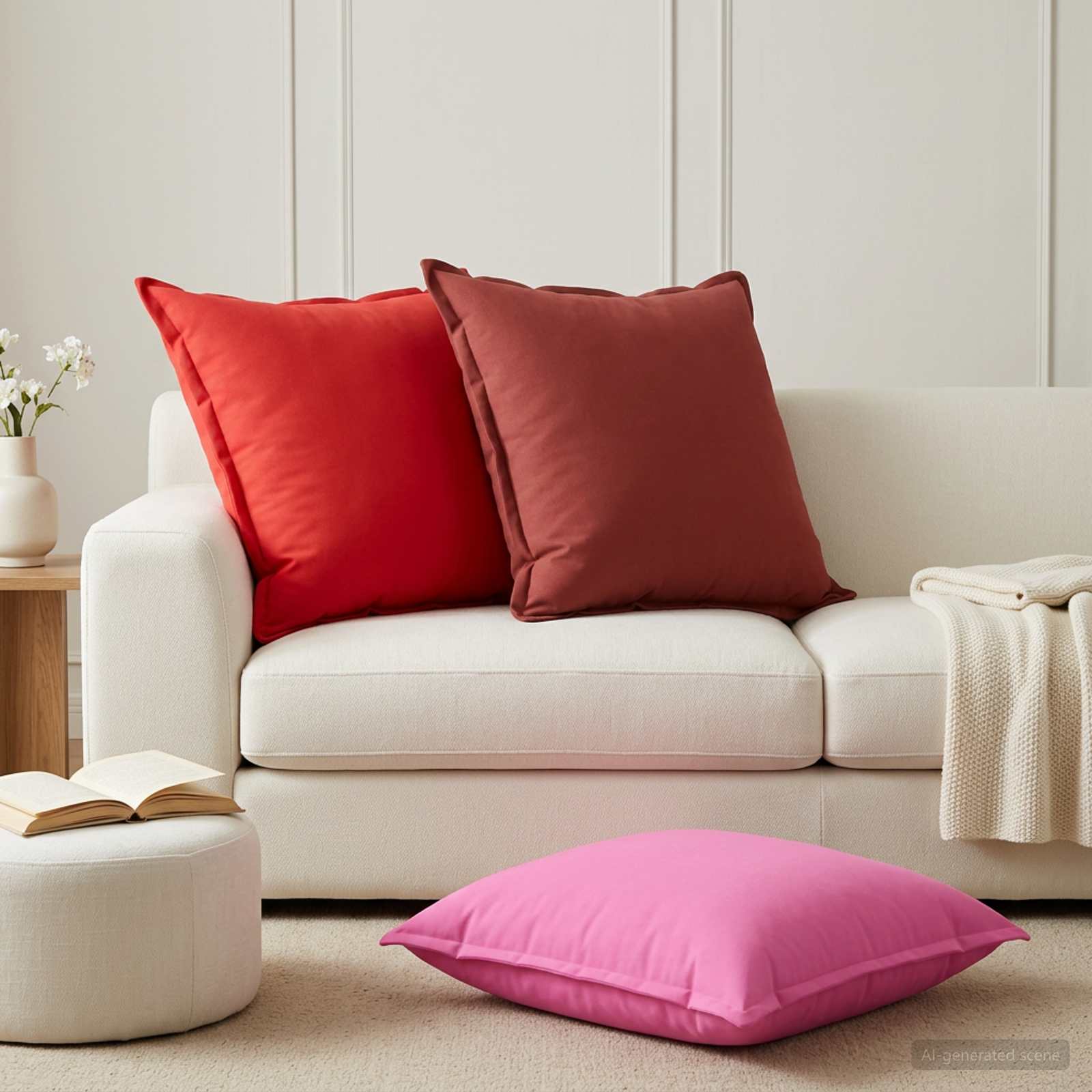 vidaXL Cushion Cover 6 pcs HOUTEN Pink 70 x 70 cm Polyester 1