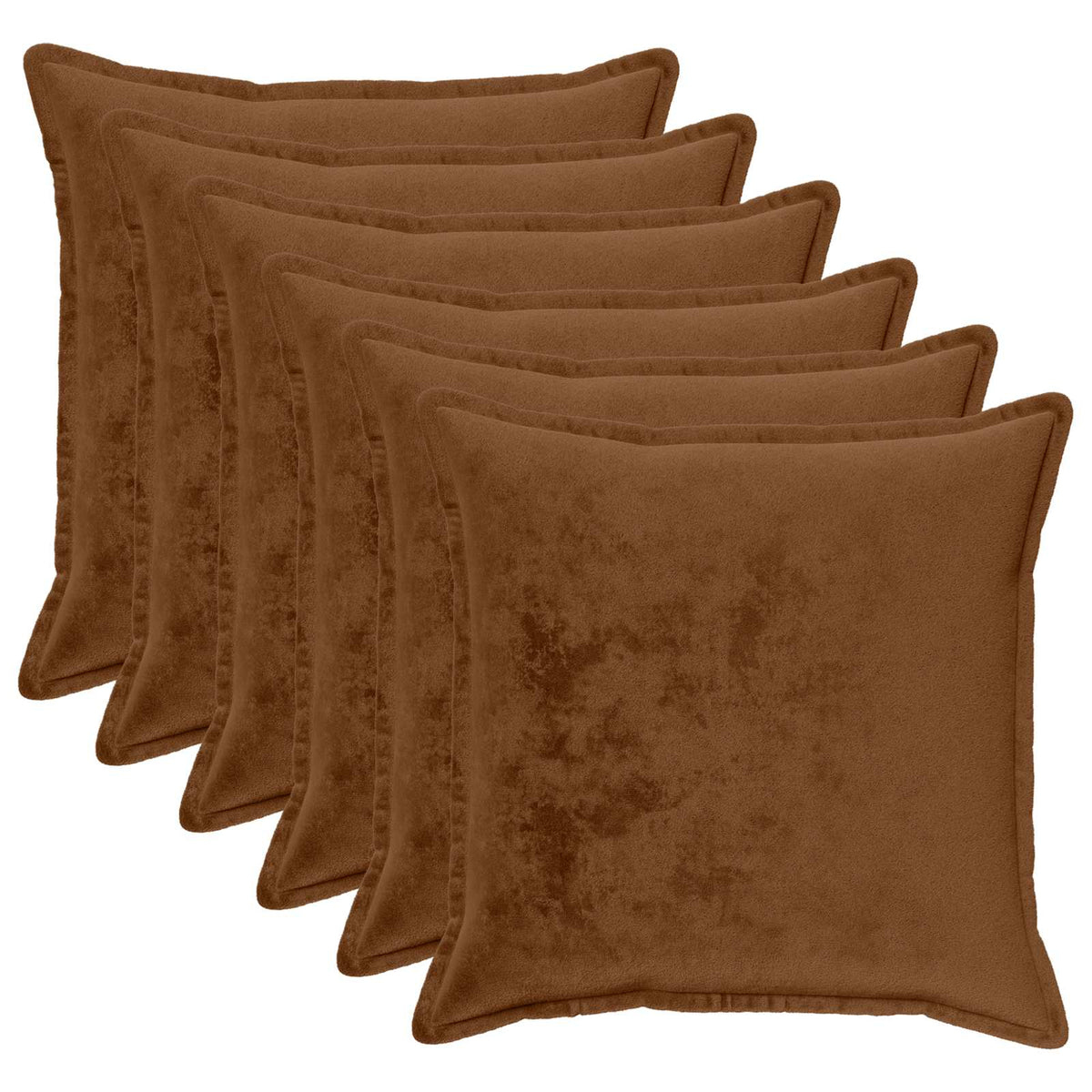 vidaXL Cushion Cover 6 pcs HOUTEN Light Brown 65 x 65 cm Flannel 2