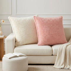 vidaXL Cushion Cover 6 pcs HOUTEN Pink 80 x 80 cm Faux Rabbit Fur 1