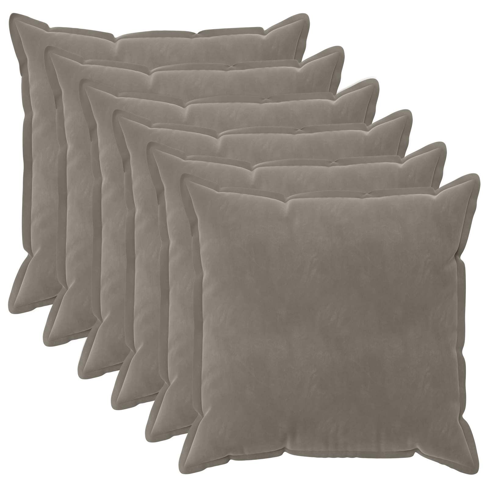 vidaXL Cushion Cover 6 pcs HOUTEN Light Grey 70 x 70 cm Velvet 2