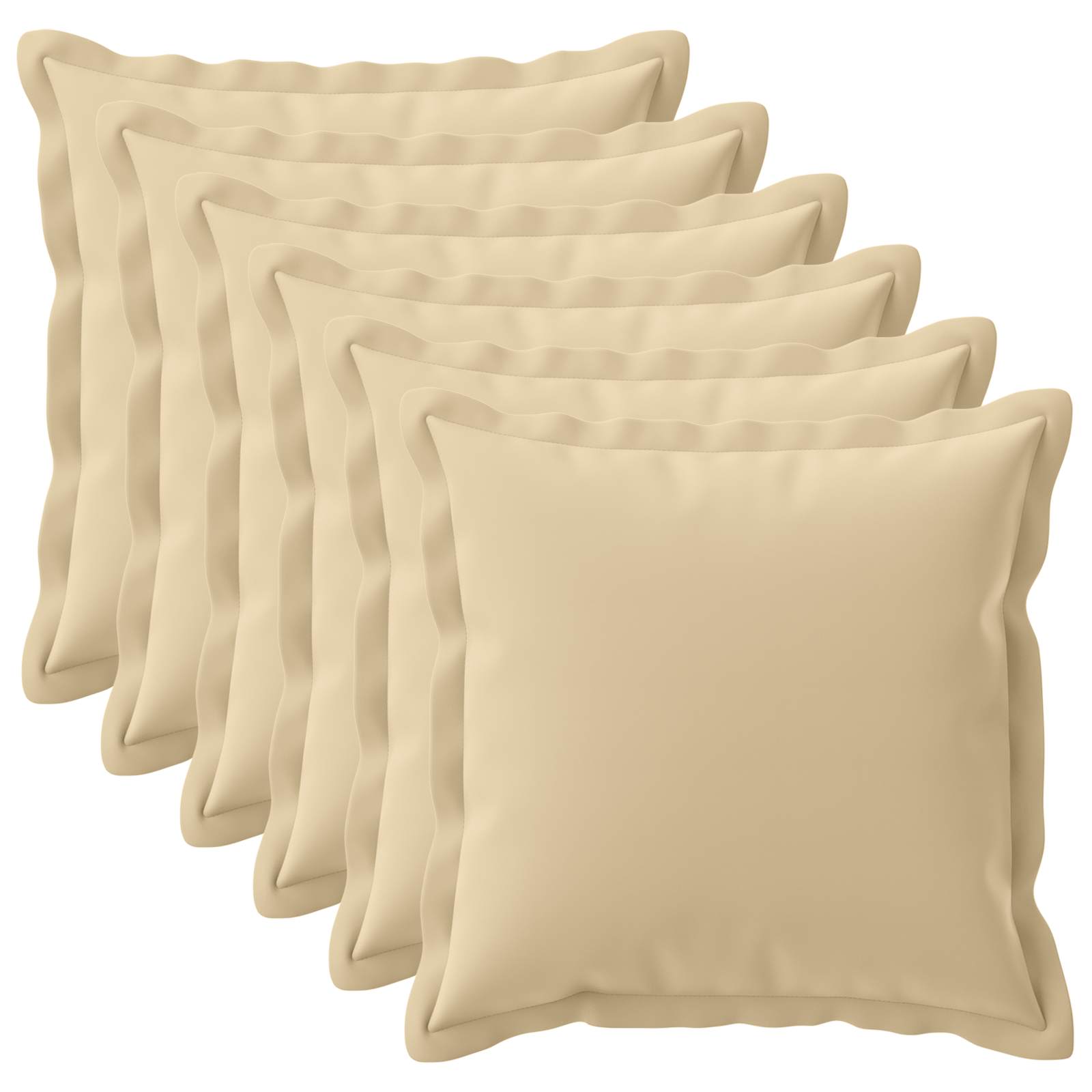 vidaXL Cushion Cover 6 pcs HOUTEN Beige 70 x 70 cm Polyester 2