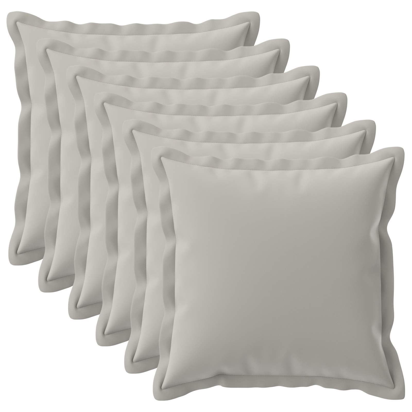 vidaXL Cushion Cover 6 pcs HOUTEN Grey 70 x 70 cm Polyester 2