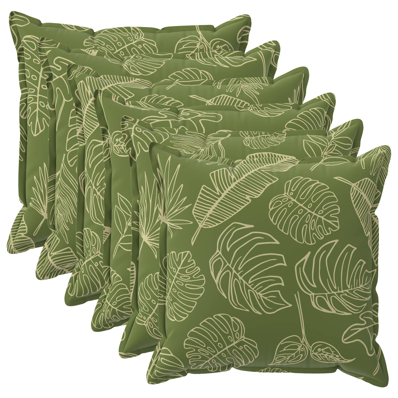 vidaXL Cushion Cover 6 pcs HOUTEN Leaf Design 70 x 70 cm Polyester 2
