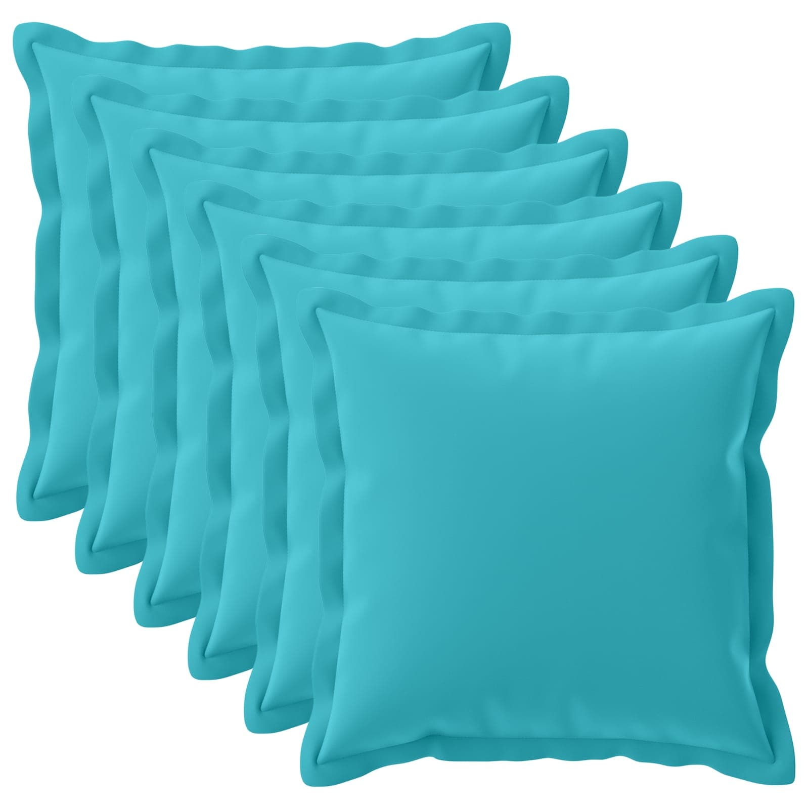 vidaXL Cushion Cover 6 pcs HOUTEN Turquoise 70 x 70 cm Polyester 2