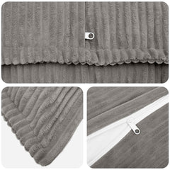 vidaXL Cushion Cover 2 pcs HOUTEN Light Grey 80 x 80 cm Corduroy 4