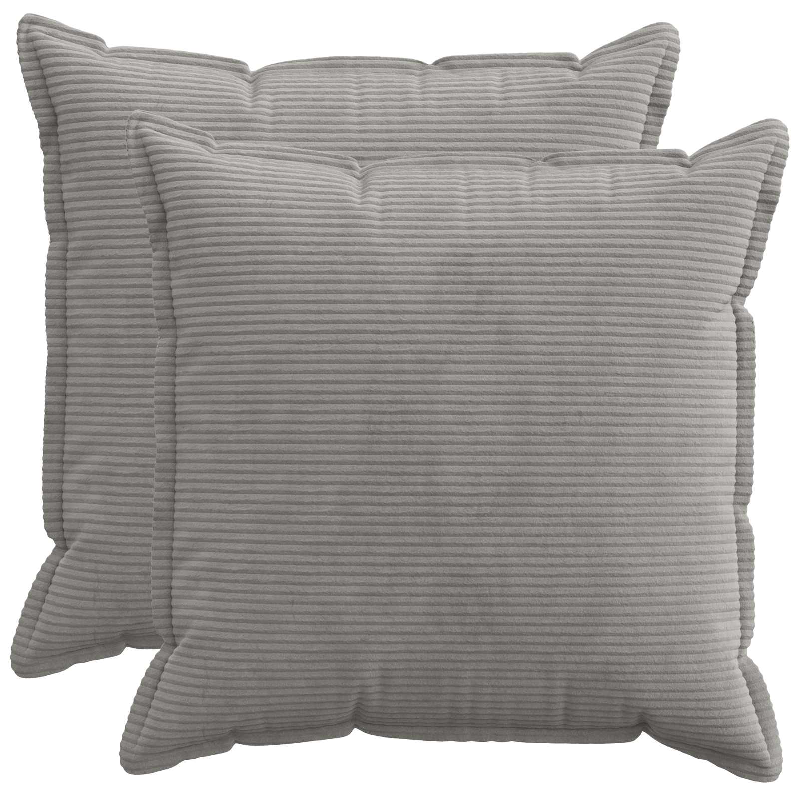 vidaXL Cushion Cover 2 pcs HOUTEN Light Grey 80 x 80 cm Corduroy 1