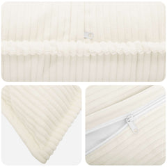 vidaXL Cushion Cover 2 pcs HOUTEN Cream 80 x 80 cm Corduroy 4