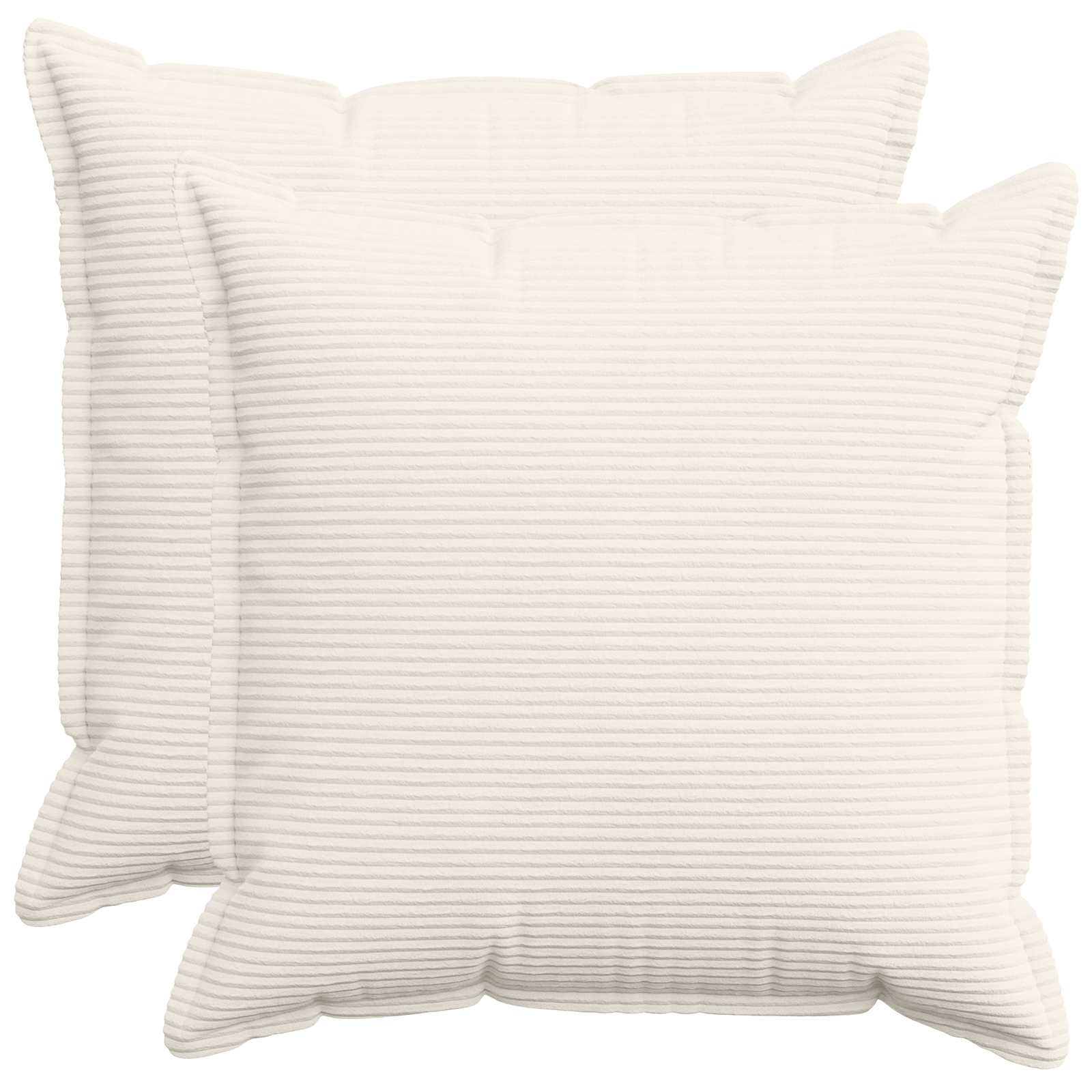 vidaXL Cushion Cover 2 pcs HOUTEN Cream 80 x 80 cm Corduroy 1