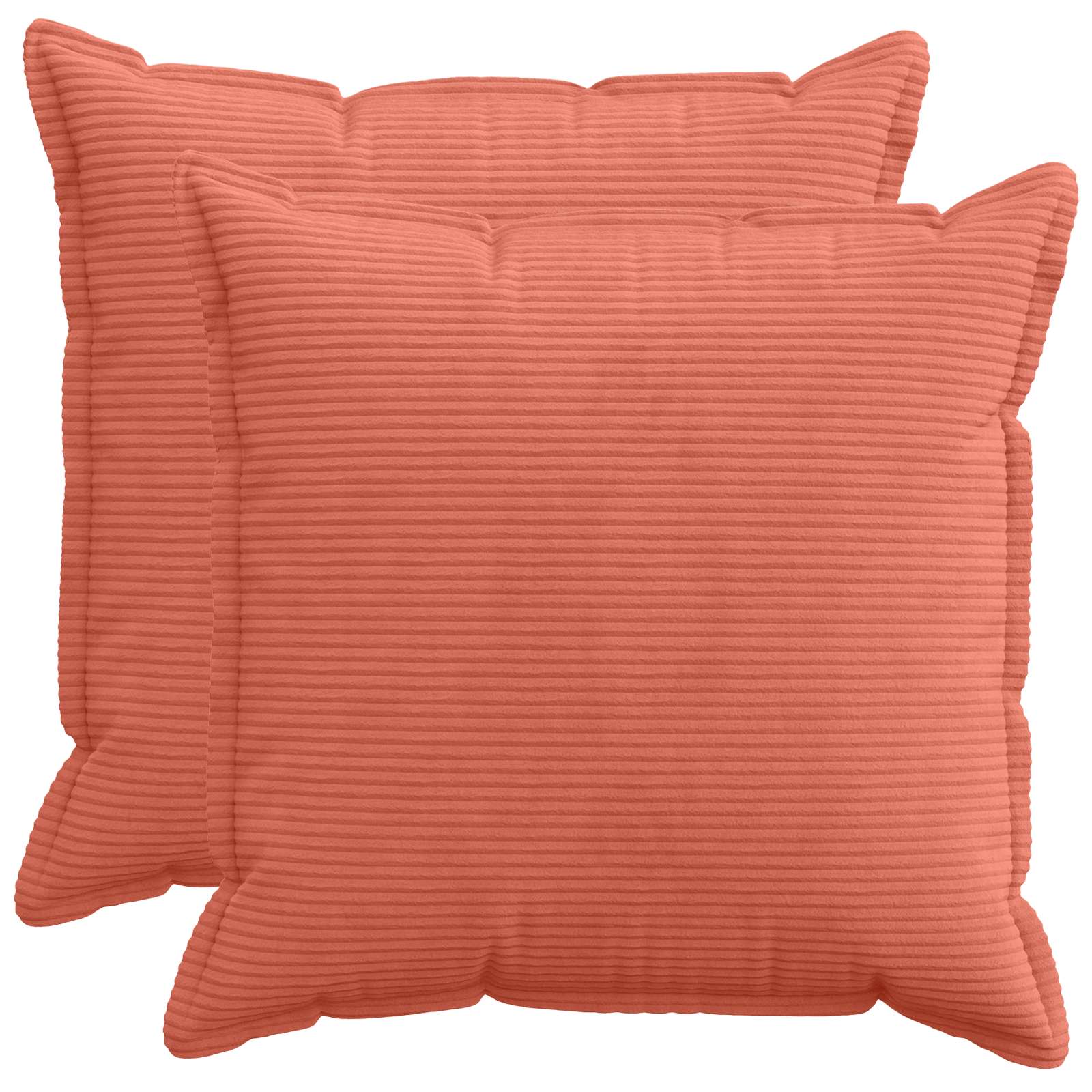 vidaXL Cushion Cover 2 pcs HOUTEN Red Orange 80 x 80 cm Corduroy 1