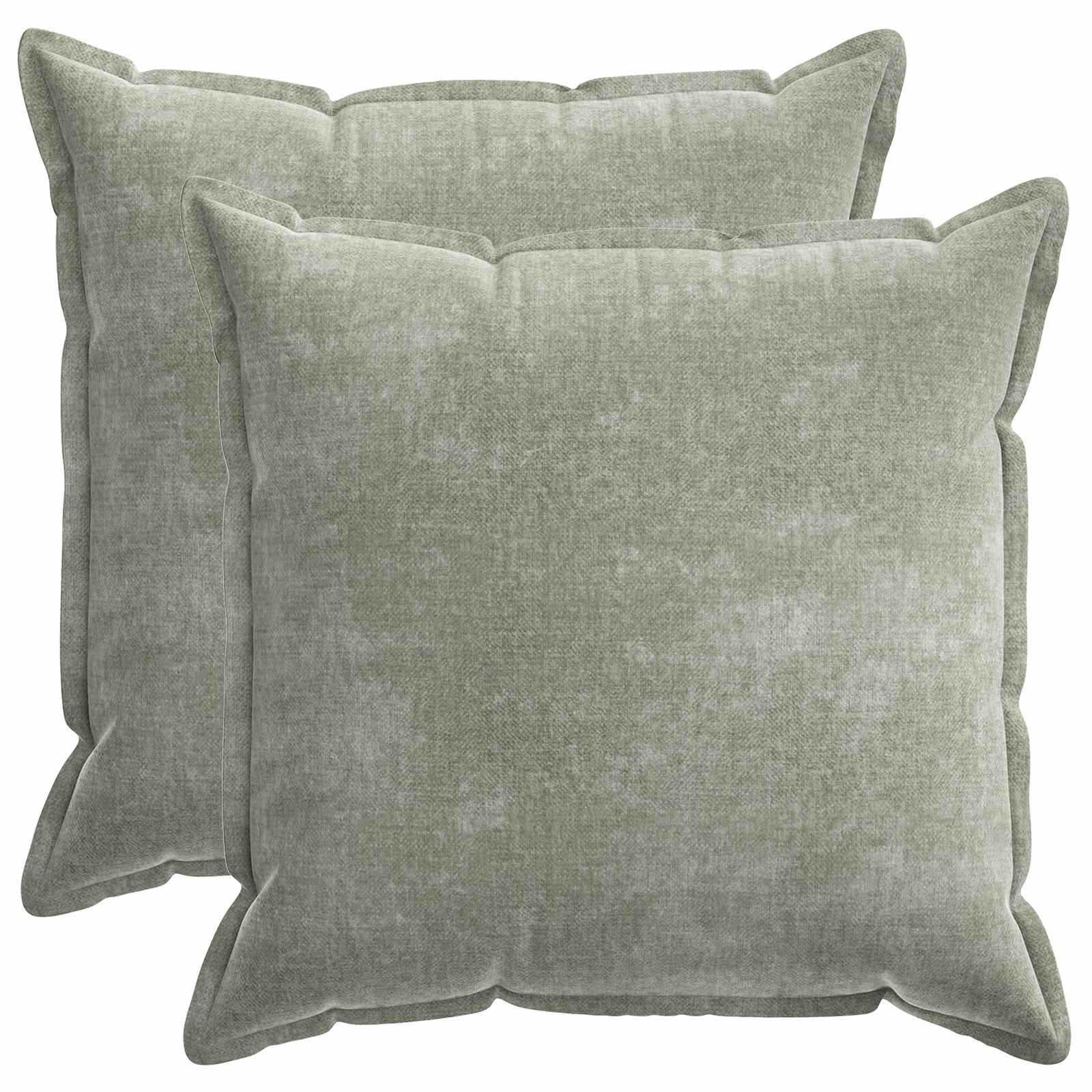 vidaXL Cushion Cover 2 pcs HOUTEN Green 80 x 80 cm Chenille Fabric 2