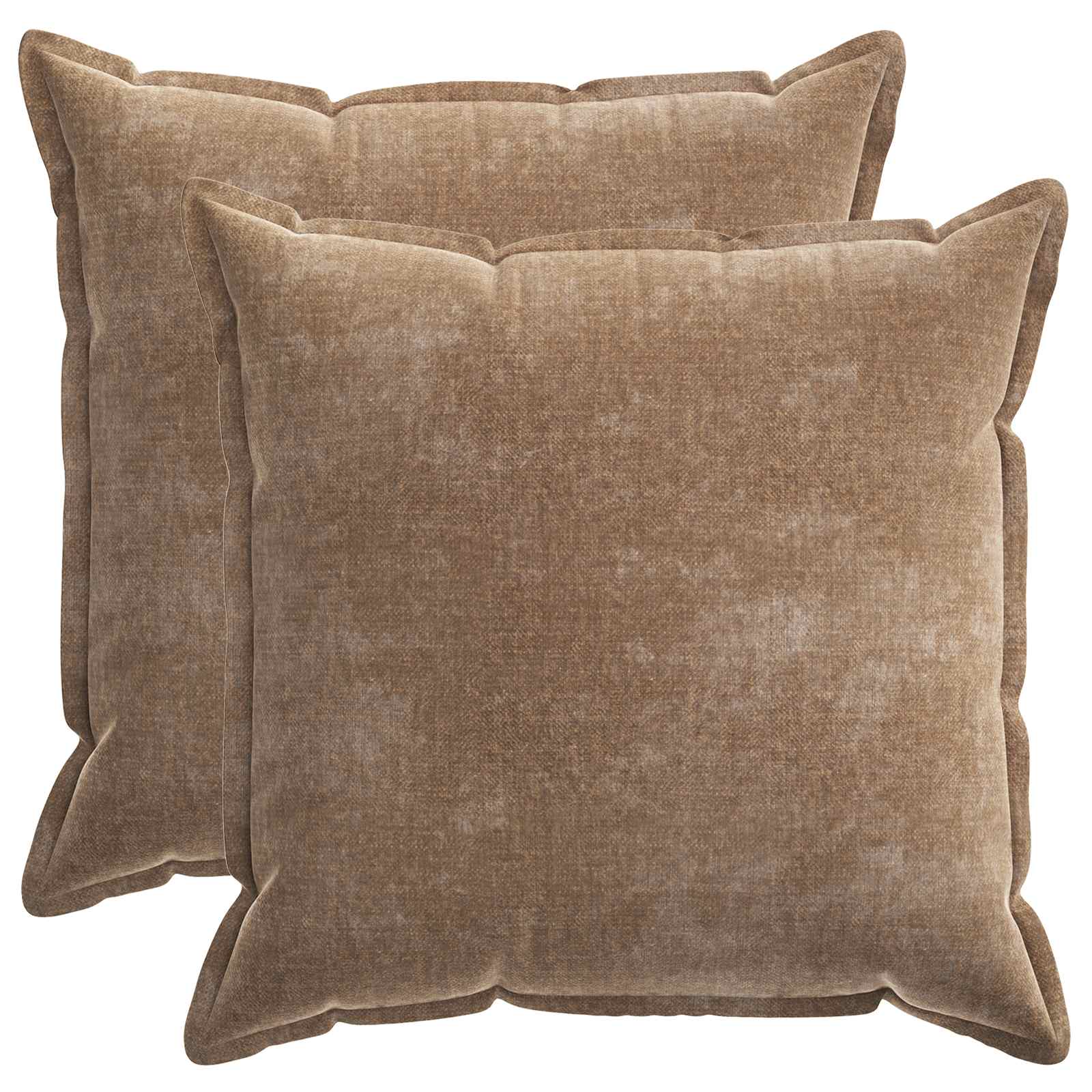 vidaXL Cushion Cover 2 pcs HOUTEN Brown 80 x 80 cm Chenille Fabric 2