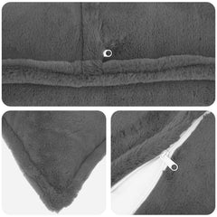 vidaXL Cushion Cover 6 pcs HOUTEN Dark Grey 80 x 80 cm Faux Rabbit Fur 5