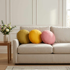 vidaXL Cushion with Pillow HEERLEN 6 pcs Light Yellow Fabric 1