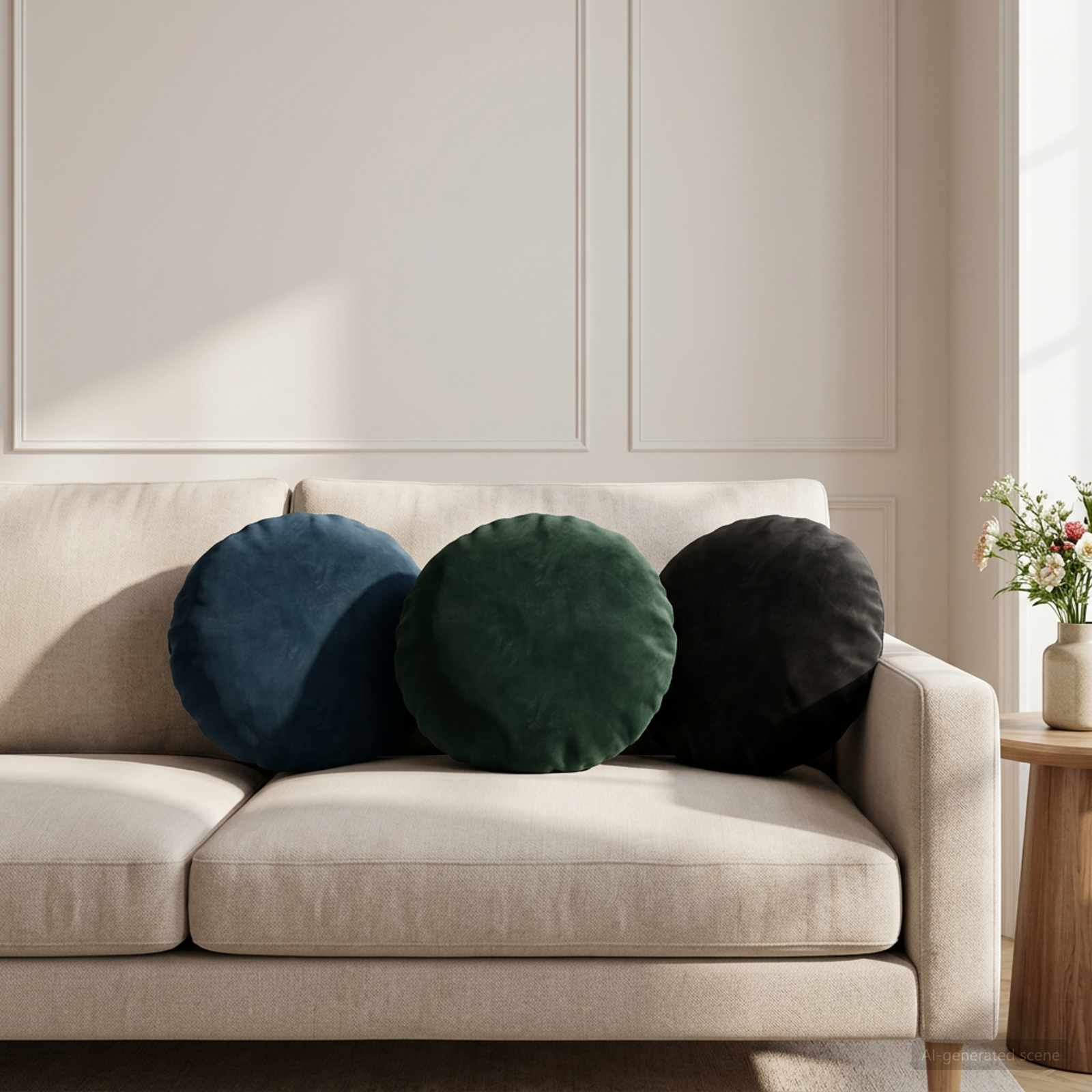 vidaXL Cushion with Pillow HEERLEN 6 pcs Blue Velvet 1