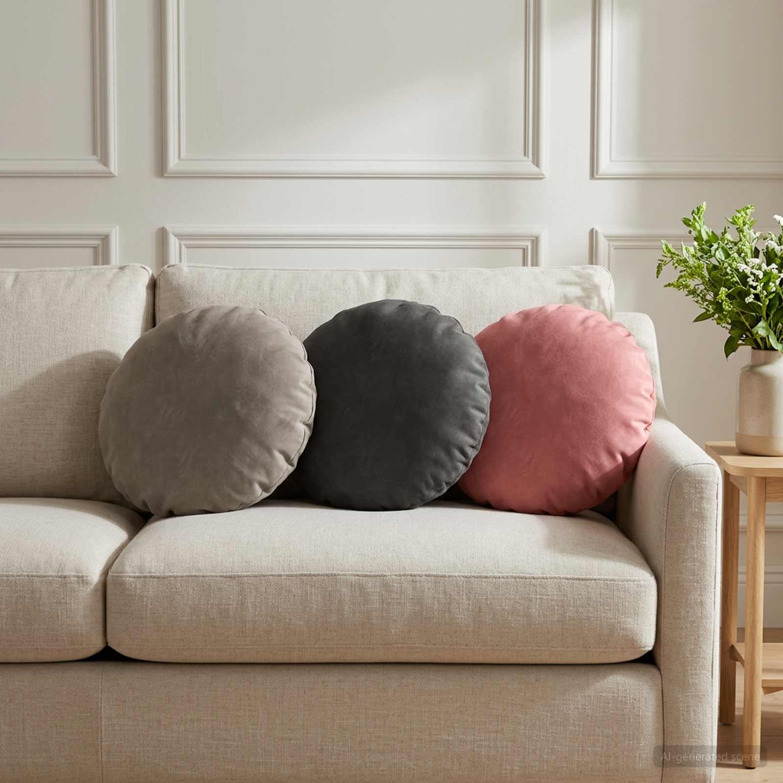 vidaXL Cushion with Pillow HEERLEN 6 pcs Light Grey Velvet 1