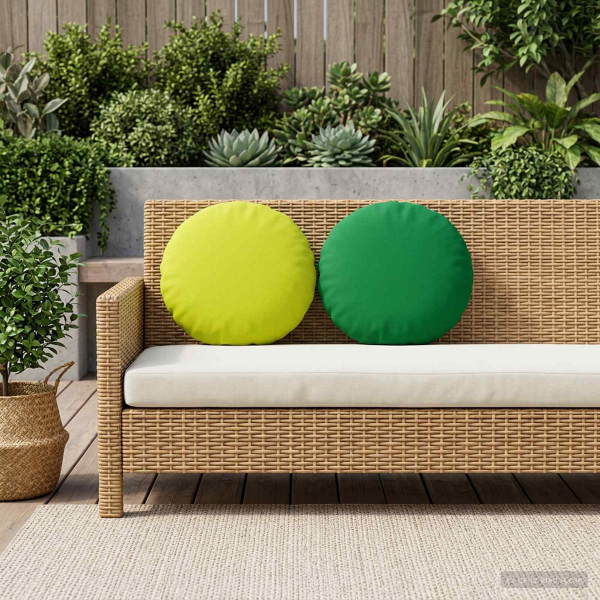 vidaXL Throw Pillow 6 pcs HEERLEN Green Dia. 40 cm Polyester 1
