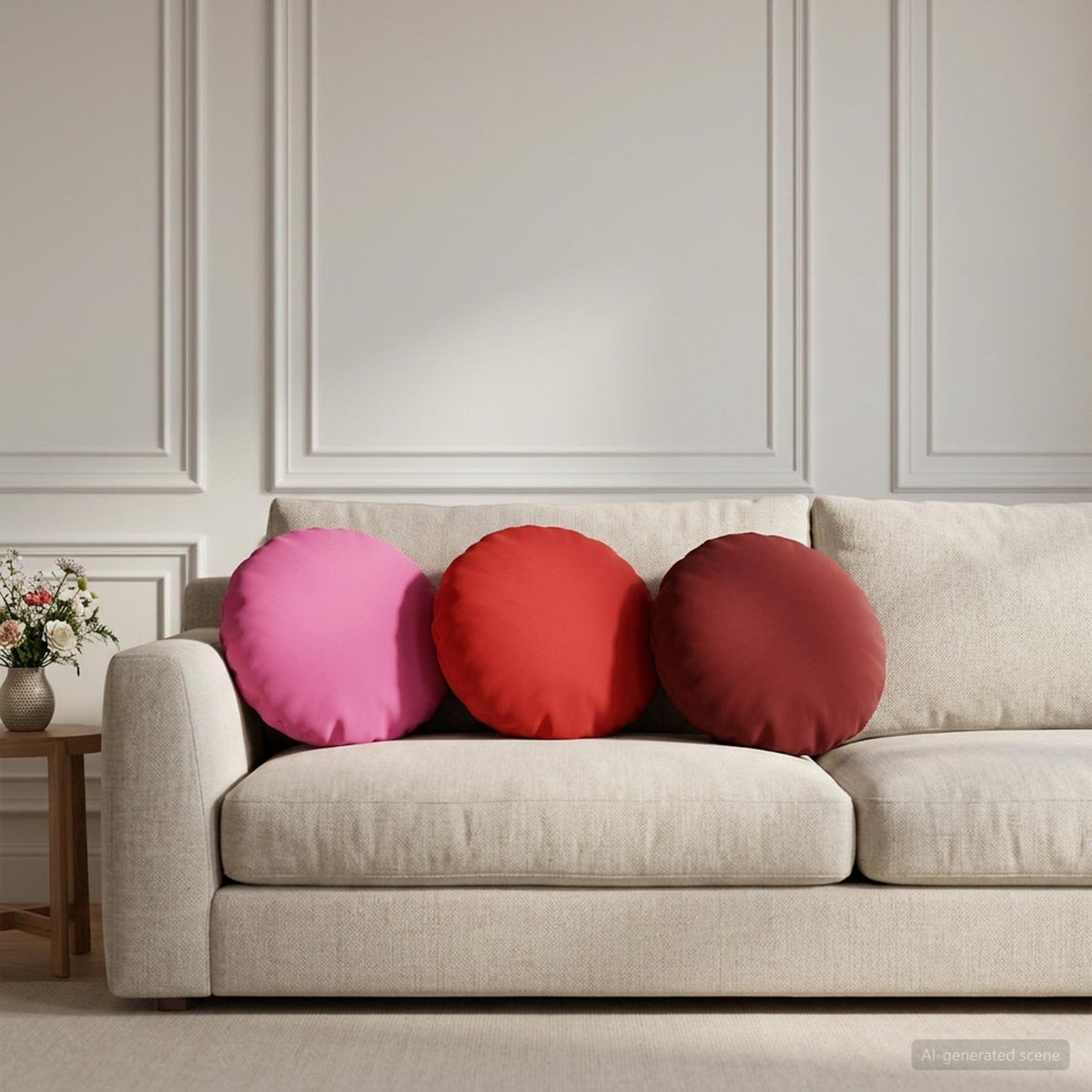vidaXL Throw Pillow 6 pcs HEERLEN Wine Red Dia. 40 cm Polyester 1